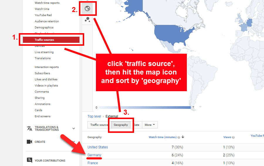 Sort Youtube Traffic by Geography