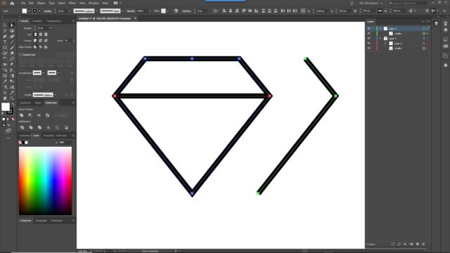 Faux 3D Spinning Diamond After Effects creating asset in Illustrator 