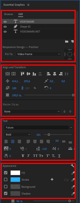 Essential Graphics Panel In Premiere Pro